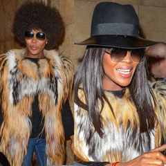 Naomi Campbell's hair wigs - two different wigs in one day - afro or long and sleek hairstyle- celebrity hairstyles - handbag.com