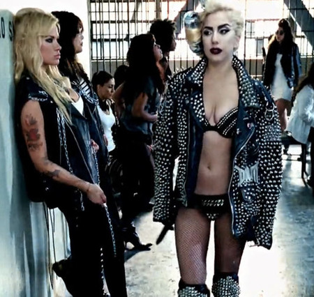 Lady Gaga back in her leather underwear in telephone video - lady gaga crazy outfit - celebrity street style - celebrity outrageous outfits - telephone video - celebrity fashion news - handbag.com
