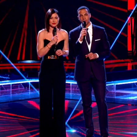 emma willis the voice uk live final - black jumpsuit by suzanne neville - emma willis fashion style - handbag.com