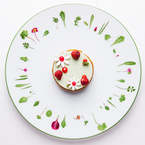 pistachio and wild strawberry field tart recipe - evening bag - handbag