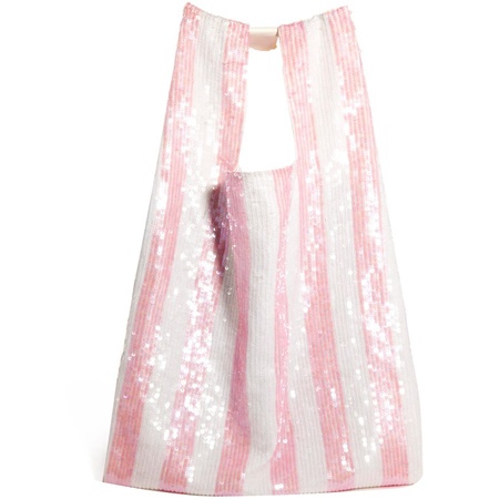 ashish sequin bag in pink stripe - best punk handbags - shopping bag - handbag