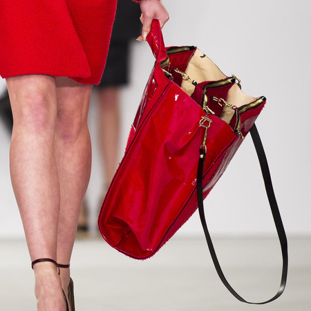graduate fashion week 2014-best new handbag designers-sabrina pilkati red tall handbag-handbag.com