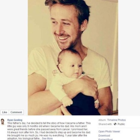 ryan gosling - father's day hoax - reasons why Ryan Gosling is a social media icon - feature - day bag - handbag.com