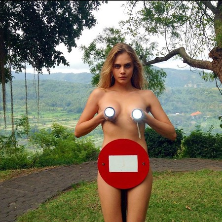 cara delevingne naked in bali - celebs get naked on instagram - day bag - handbag