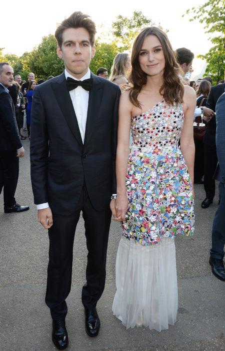 Keira Knightley and James Righton - the serpentine gallery summer party - couple - cute - husband - multi coloured dress - handbag.com