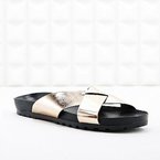 urban outfitters gold vagabond sandals - get glam slider sandals - like beyonce from high street - shopping feature - handbag.com