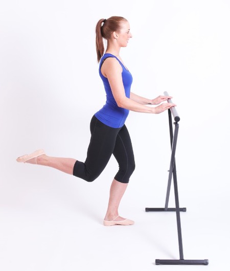 Plie squats with parallel attitude - ballet workout - gym bag - handbag